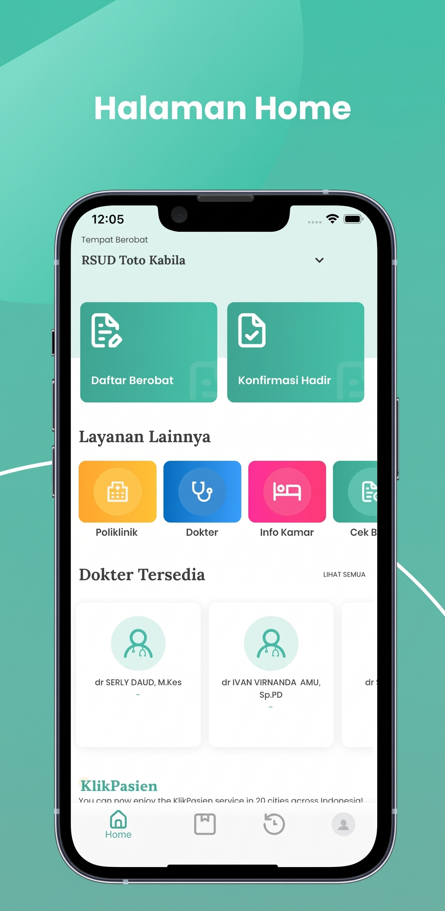 Tampilan Jadwal Dokter Klik Pasien